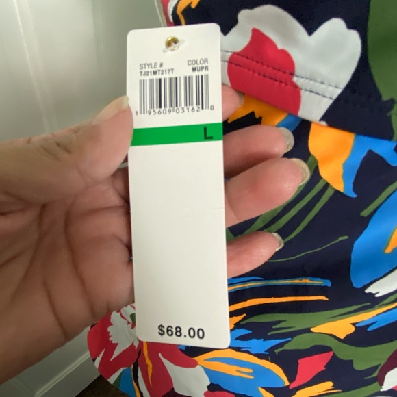 Anne Cole Twist Front Underwire Tankini Top, TJ21MT217T Floral NWT - Picture 4 of 6